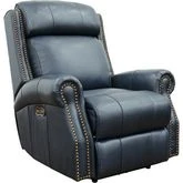 Blair Big & Tall Power Recliner w/ Power Headrest in Shoreham Blue Leather